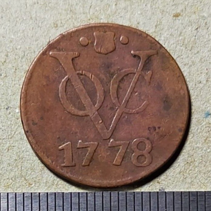 #5.VK. UANG KUNO / KOIN KUNO VOC BELANDA 1 DUIT TAHUN 1778