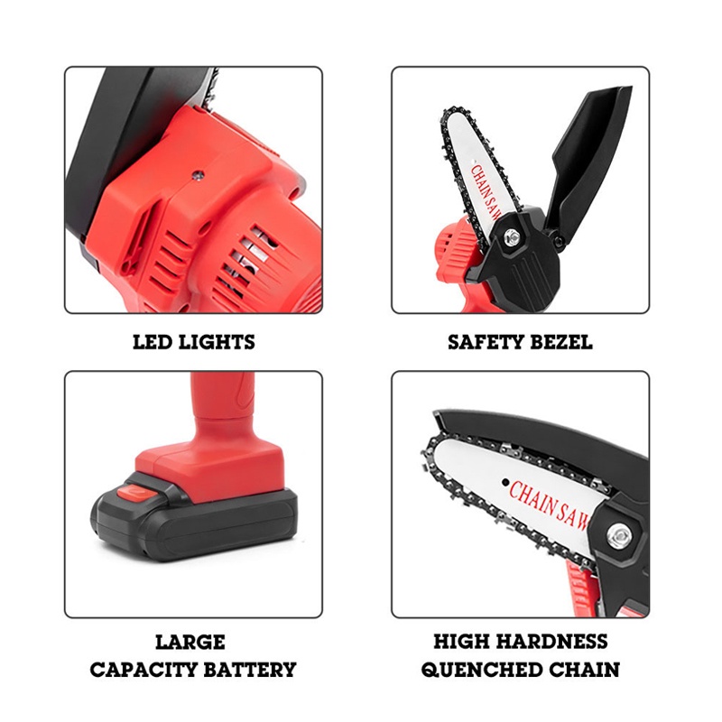 Bonkyo Chainsaw Gergaji Rantai 68vf Gergaji Elektrik Mini Portable Genggam Lithium Charger Gergaji Listrik Rantai