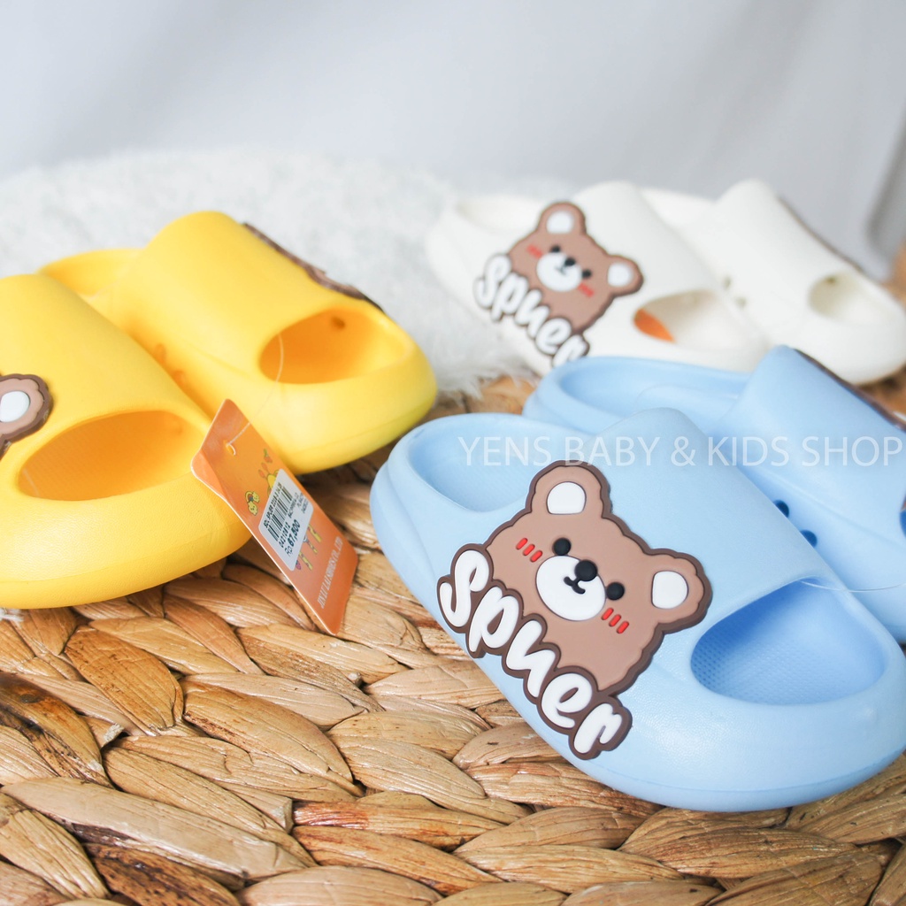 Sandal Anak Slop Karet Karakter Beruang - Sandal Anak Model Slip On Flat