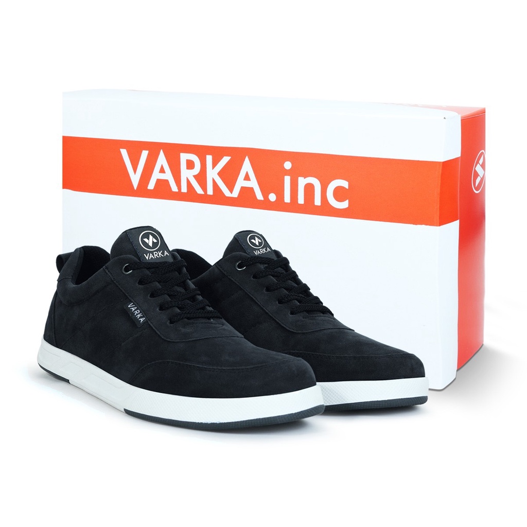 Sepatu Sneakers Pria Terbaru V 4031 Brand Varka Sepatu Kets Casual Kuliah Sekolah Kerja Murah Berkualitas Warna Hitam