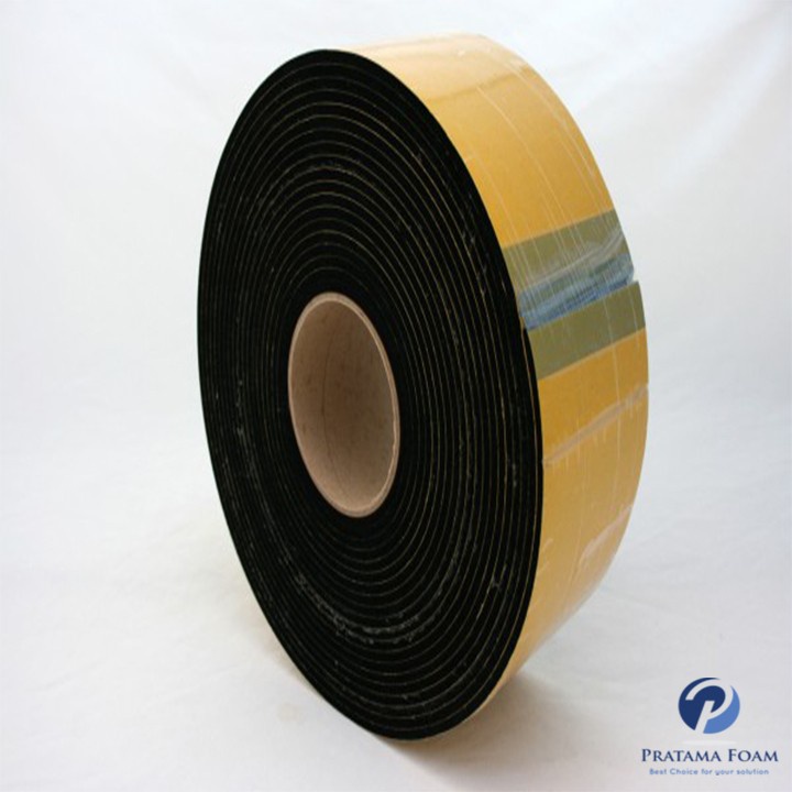 Penutup Celah Pintu - Bantalan Pelindung - Single Tape Foam Perekat Satu Sisi 10 M x 50 mm x 5 mm