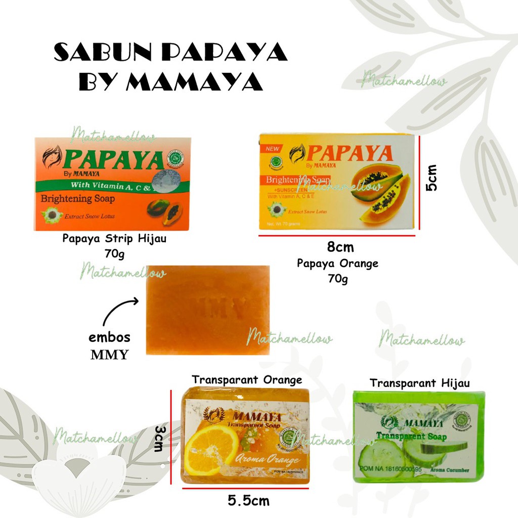 ❄️MATCHA❄️ SABUN PAPAYA BY MAMAYA - BRIGHTENING SOAP PAPAYA SABUN RDL PAPAYA