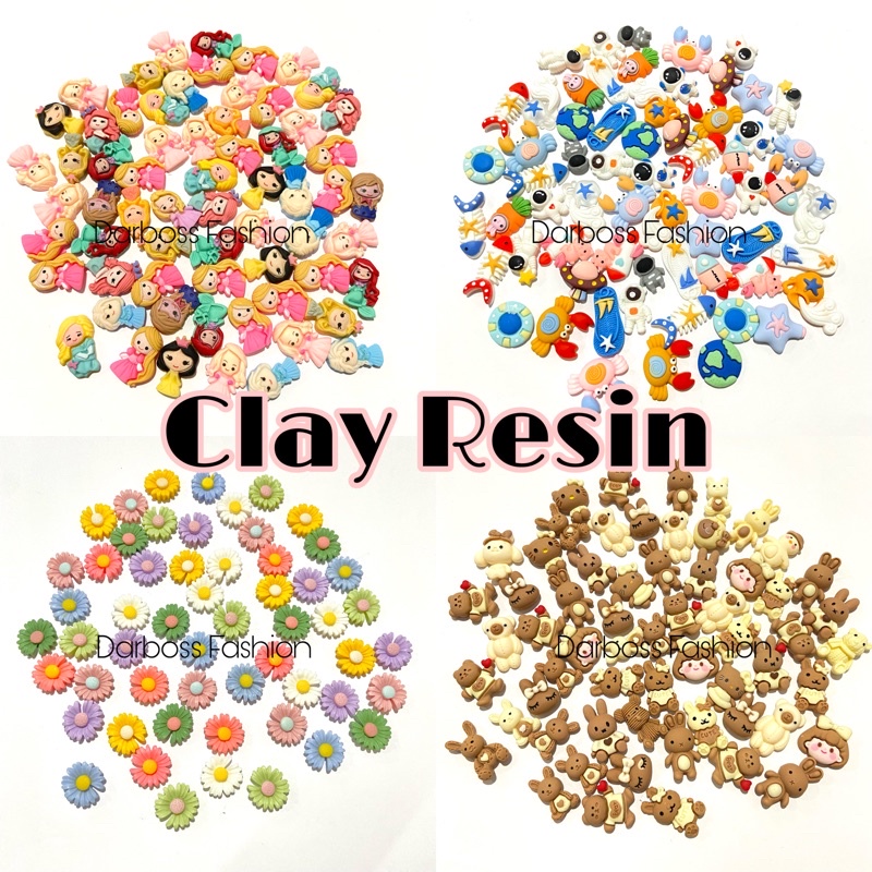 PART 1 isi (50pcs / 100pcs) CLAY RESIN KARAKTER / TANPA LEM