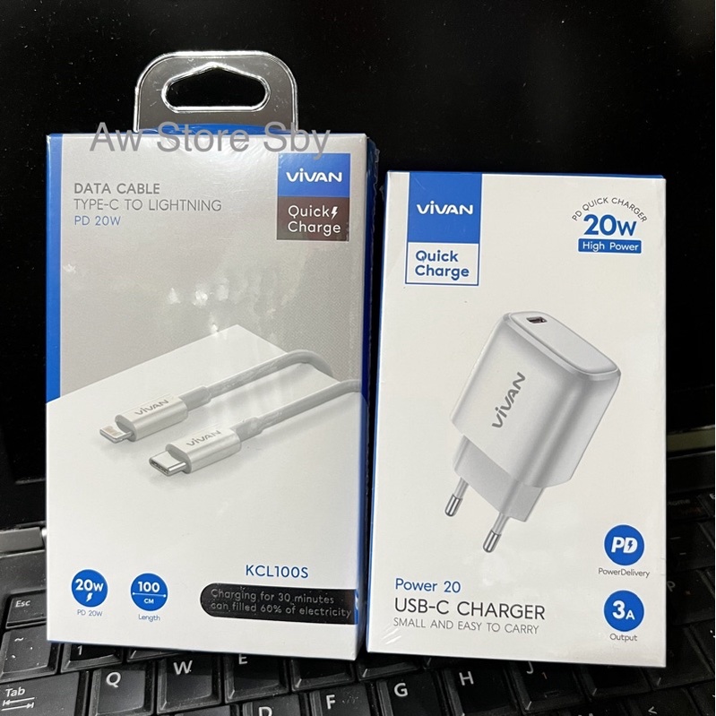 Charger VIVAN USB C Power charge 20W Quick Charging QC 4.0 lPH0NE XR XS MAX 11 12 13 MNI PRO MAX