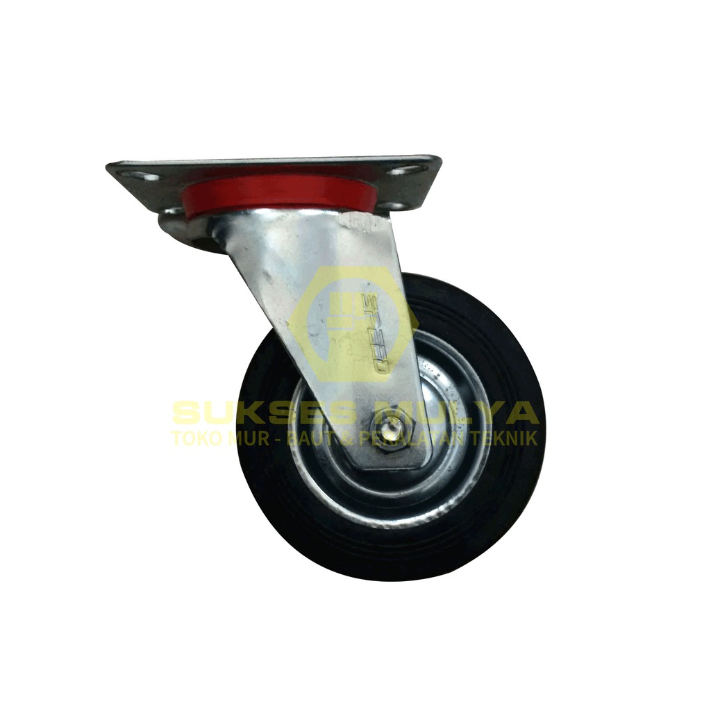 Roda Karet Hidup 5" Roda Trolley/Roda Gerobak/Roda Etalase Hidup