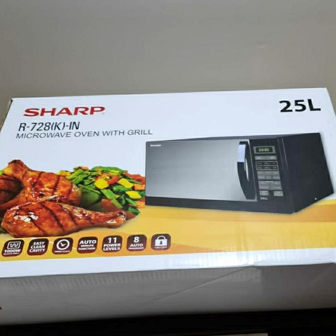 SHARP Microwave R728KIN Oven with GRILL 25L R728 (K)-IN Pemanggang Lc