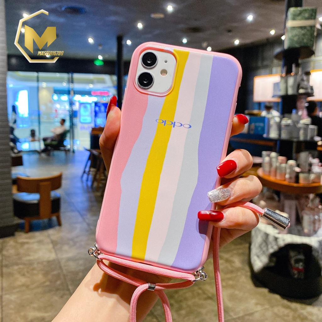 SS165 case Tali Slingcase Lanyard Rainbow Oppo F5 Youth F7 F9 A5s A11k A12 A7 A31 A8 A9 A5 2020 MA845