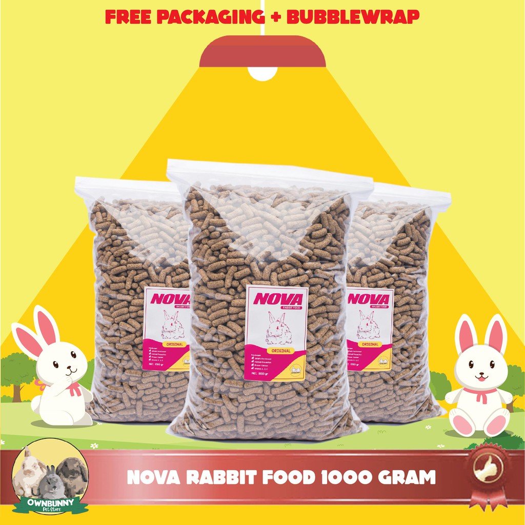 NOVA PELET PAKAN MAKANAN  KELINCI  900GR REPACK RABBIT FOOD 