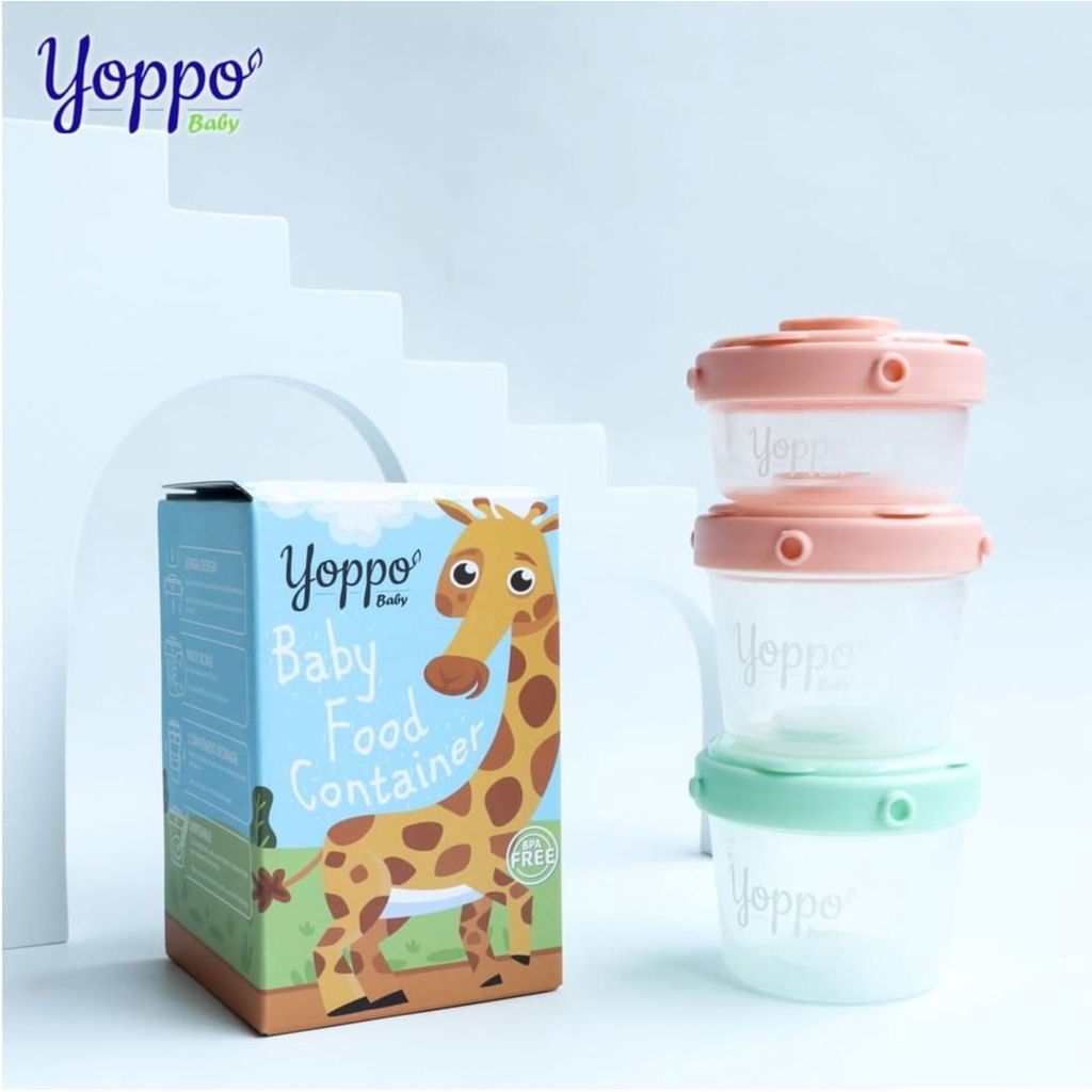 Yoppo Baby- Wadah Mpasi 3in1 / Food Container / Wadah Kaldu Mpasi  3pcs