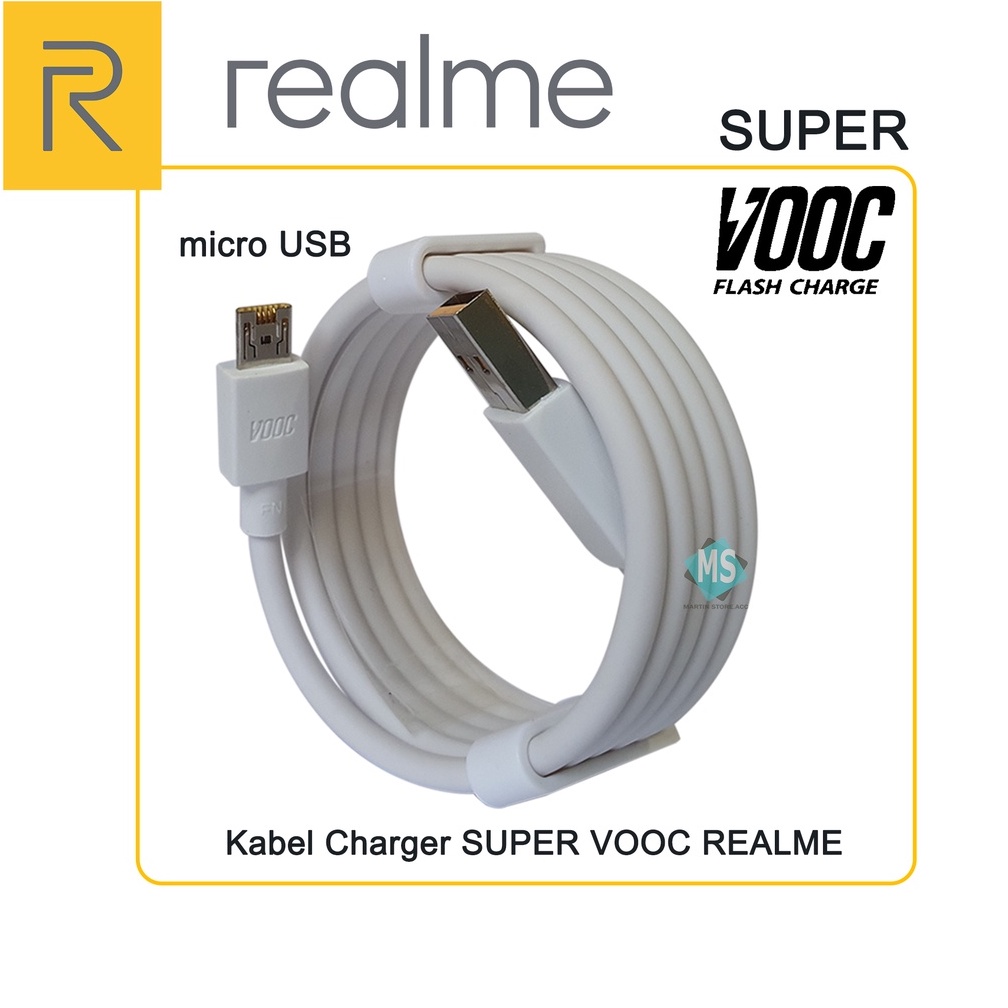 [ ORI 100% ]KABEL DATA REALME SUPER VOOC MICRO USB ORIGINAL SUPPORT FAST CHARGING IMPORT