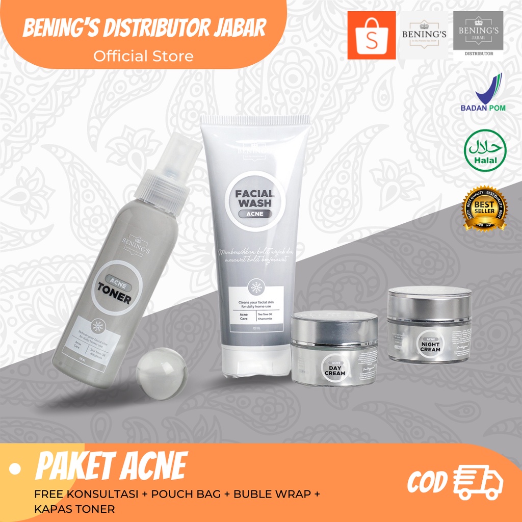 PAKET BENING'S ACNE BY DR OKY PRATAMA PAKET BENING SKINCARE ORIGINAL DAN SUDAH BPOM BENING'S CLINIC 