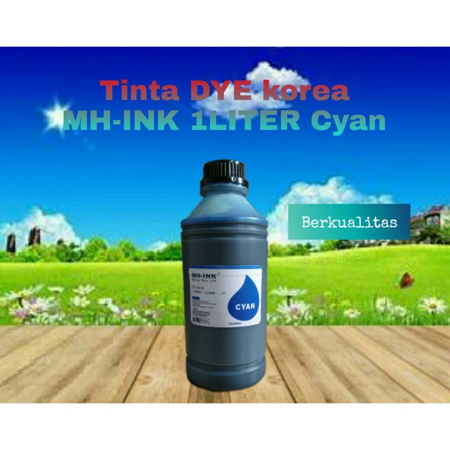 Tinta Cair Refill DYE MH-Ink Korea INKJET Cyan 1 Liter High Quality