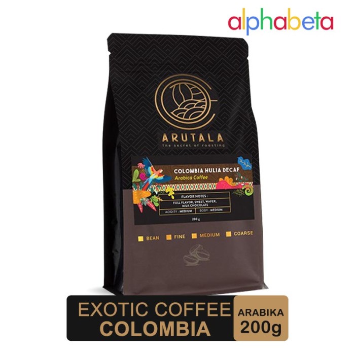 

ARUTALA COLOMBIA DECAF ARABICA COFFEE 200 GR - KOPI GILING HALUS