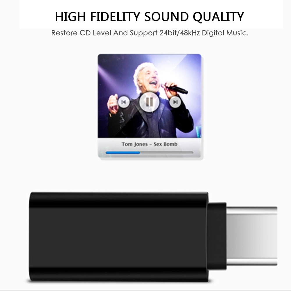 Adapter Konverter USB Tipe-C Ke AUX 3.5mm Bahan Metal Untuk Headphone