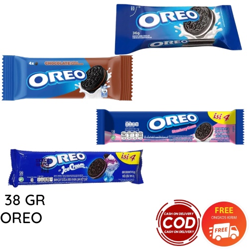 OREO ORIGINAL, ICE CREAM, STRAW CREAM &amp; CHOCOLATE CREAM 38 GR