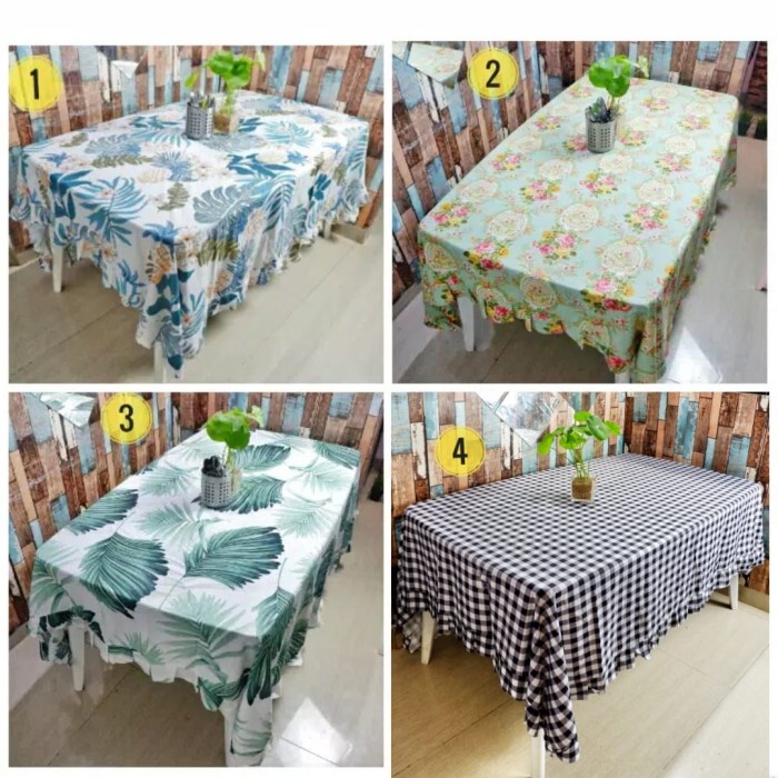 Taplak Meja Makan - Shafiyyah.Sarban Taplak Meja Makan Rempel/Rumbai 6 Kursi