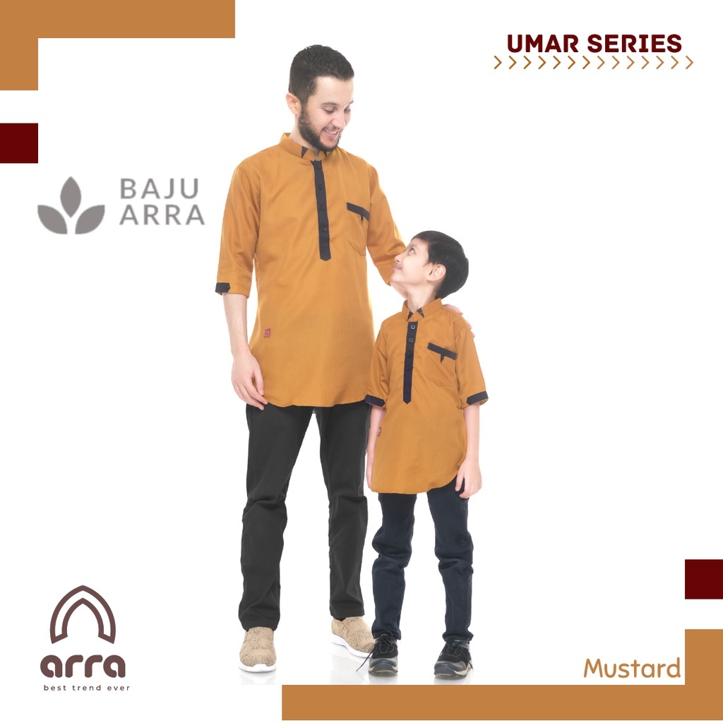 BAJU ARRA - Koko Kurta Dewasa Couple Ayah dan Anak Series Umar Original Brand Arra