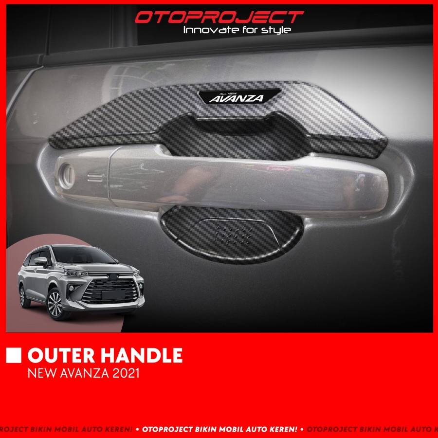 Cover Handle Avanza Outer Xenia Veloz GR 2022 2023 Pegangan Pintu Mobil Tutup Bensin Hitam Carbon Chrome Tank Cover Mobil Toyota Daihatsu Otoproject