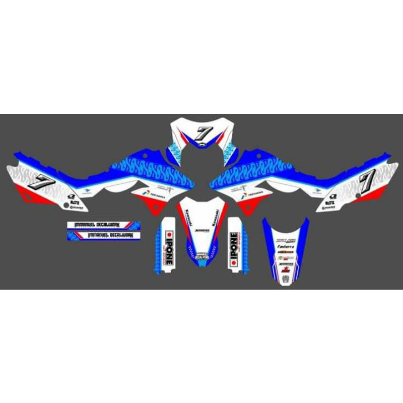 DECAL STICKER MOTOR DTRACKER NEW/KLX BF/KLX LAMA FULL MANDALIKA PERTAMINA