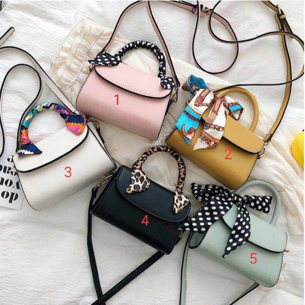 ready cod tas impor wanita cantik handbag syal selempang bahan kulit  bagus  murah