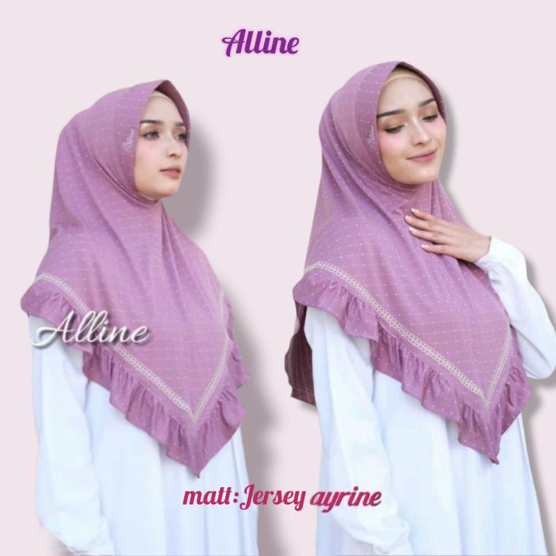 (ORI ALLINE) Kamsai°°Hijab instan jersey°°jilbab Alline°°