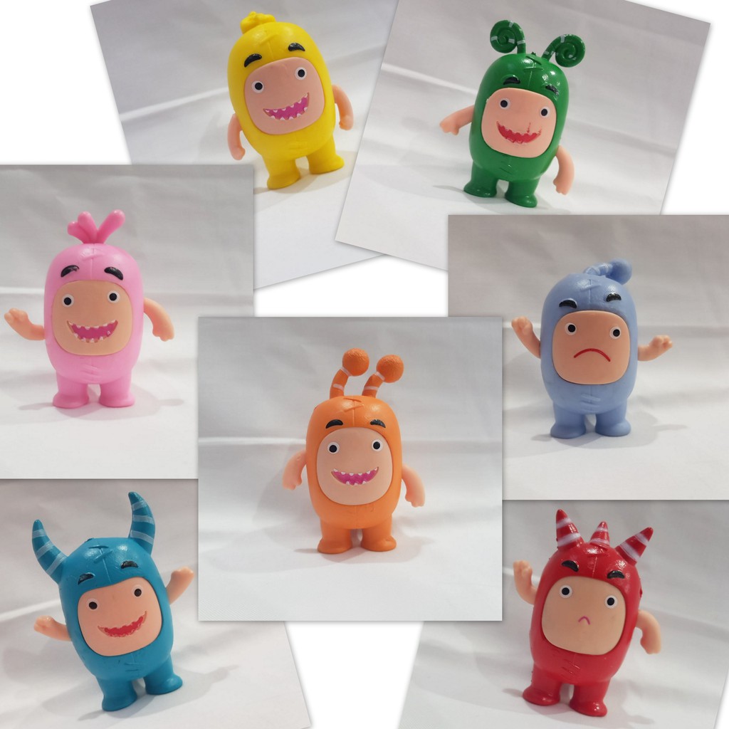 Mainan Figure lucu OddBods set 7 karakter static figur hiasan pajangan