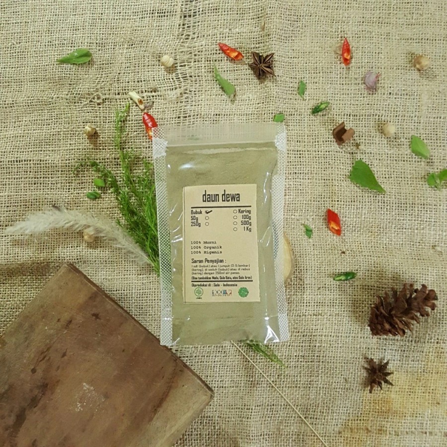 

DAUN DEWA / SAMSIT BUBUK 50 GRAM - Gynura Divaricata - MURNI - J