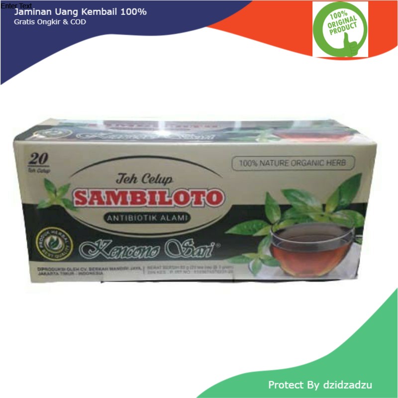 

Teh Celup Sambiloto Antibiotik Alami Kencono Sari Asli Original