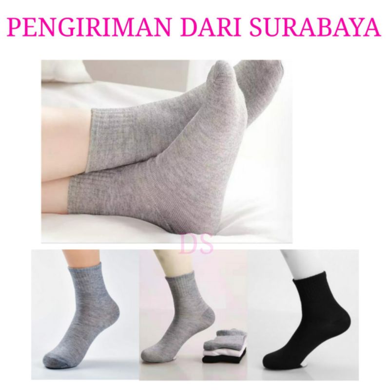 KAOS KAKI PENDEK DI ATAS MATA KAKI POLOS PANJANG ANKLE SOCK DEWASA KAOSKAKI KERJA KANTOR PROMO DS