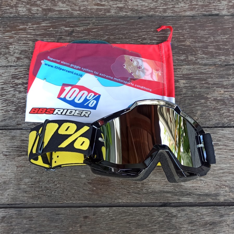 Kacamata / Goggle 100% Accelera Hitam silver Lisensi Resmi Indonesia