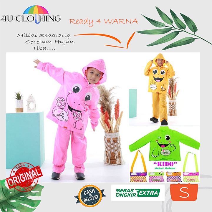 Jas hujan stelan anak motif kido / jas hujan animal motif / jas hujan anak / Jas hujan stelan anak / mantel stelan anak / jahitan pres / jas hujan anti rembes / jas hjjan murah / stelan anak / jas hujan anak terbaru  bisa COD 4U CLOTHING Untuk anak 4-6th