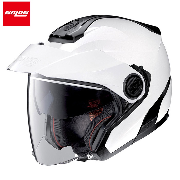 Nolan N40.5 Jet Classic N-Com Metal White Half Face Helmet