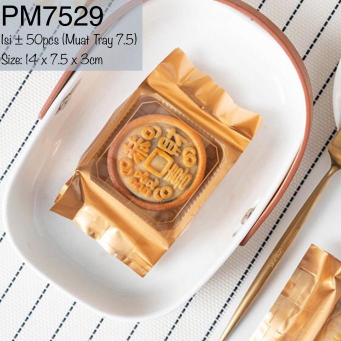 

Plastik Mooncake 75g PM7529 Emas Gold +Transparent Bening mooncak37 Murah