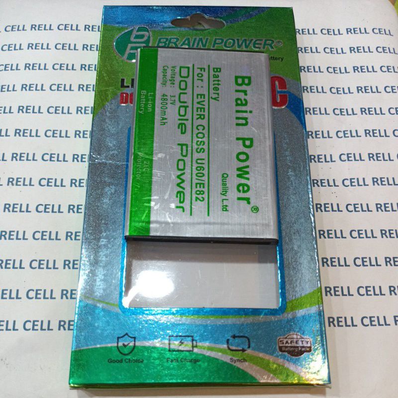 BATERAI BATTERY BATRE EVERCOSS U60 E82 DOUBLE POWER BRAIN POWER MURAH BAGUS DAN BERGARANSI