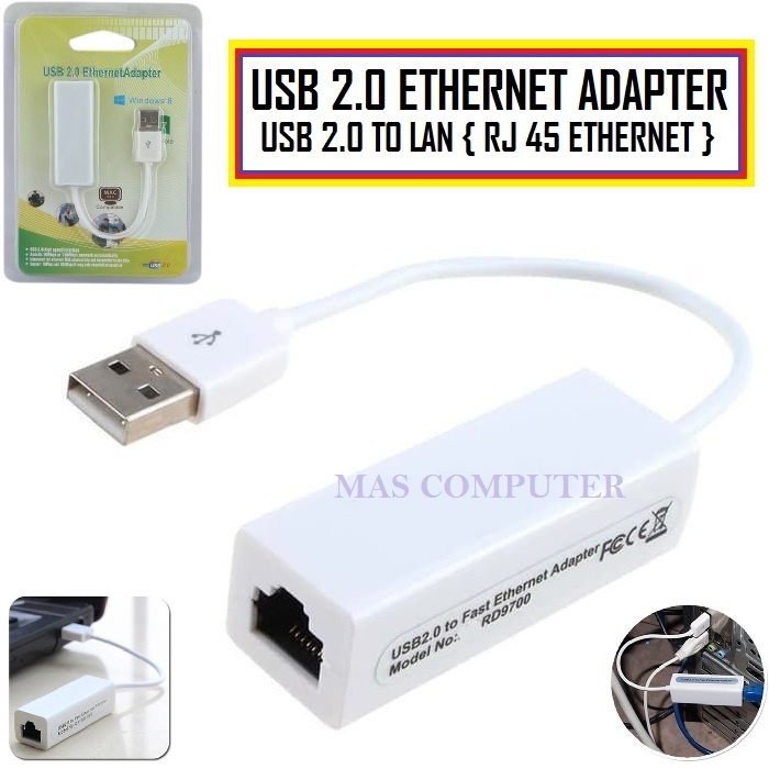 Usb to Lan RJ45 / Kabel Usb to Lan RJ45 Cat5E / Usb 2.0 to Ethernet