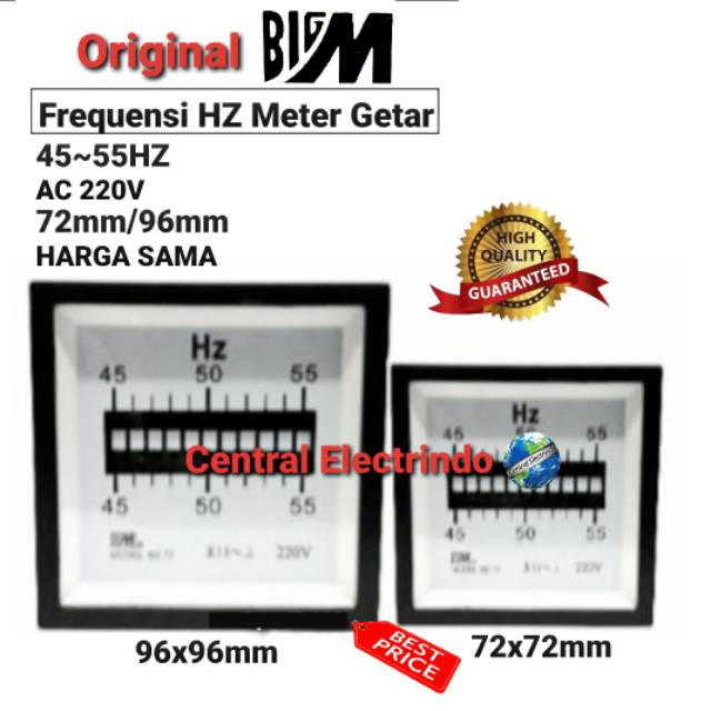 Frekuensi/Frequency HZ Meter Getar 45~55HZ AC 220V EWIG.