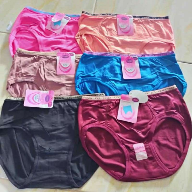 (SIZE L XL 3L)6PCS CELANA DALAMWANITA/CELANA DALAM WANITA DEWASA/CD LUSINAN/CELANA DALAM JUMBO