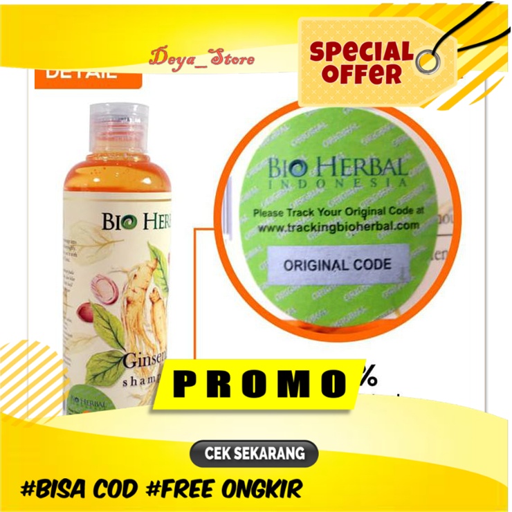 Sampo Anti Rontok Dan Penyubur Rambut Bio herbal Ginseng Shampo Rambut Rontok Dan Ketombe Ampuh BPOM