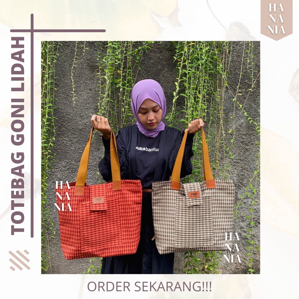 TOTEBAG Lidah Goni Sintetis Tote bag Wanita Tebal Motif LUCU Model Baru