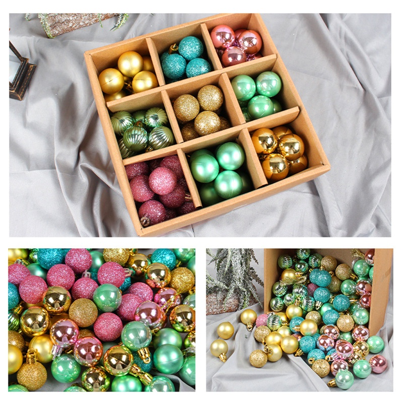 99pcs / Set Ornamen Bola Kecil Ukuran 1.2 Inch Untuk Dekorasi Pohon Natal