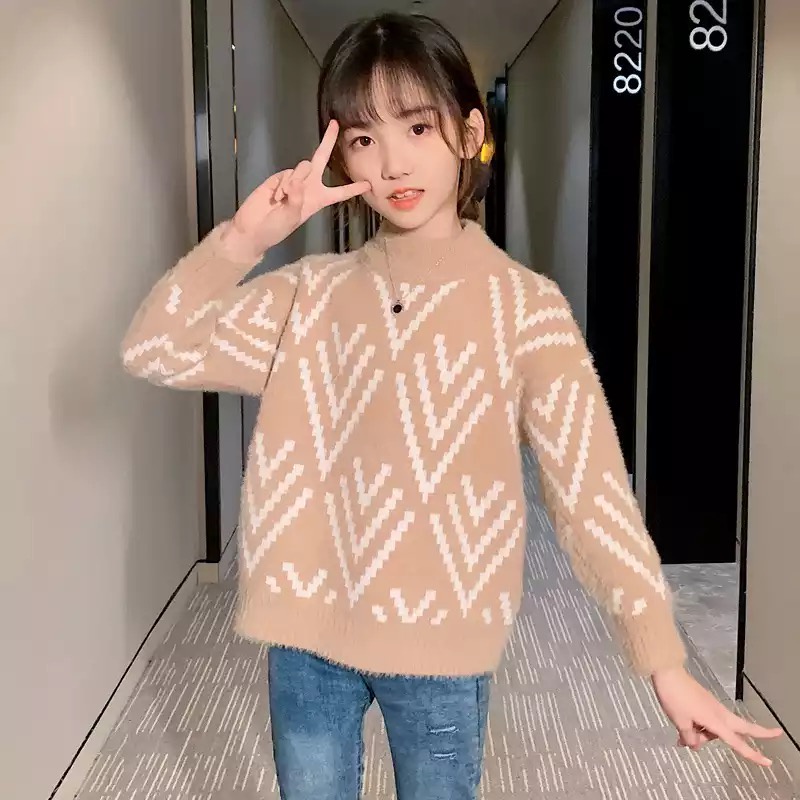 Sweater Bulu Anak Tebal Unisex untuk Musim Dingin Winter