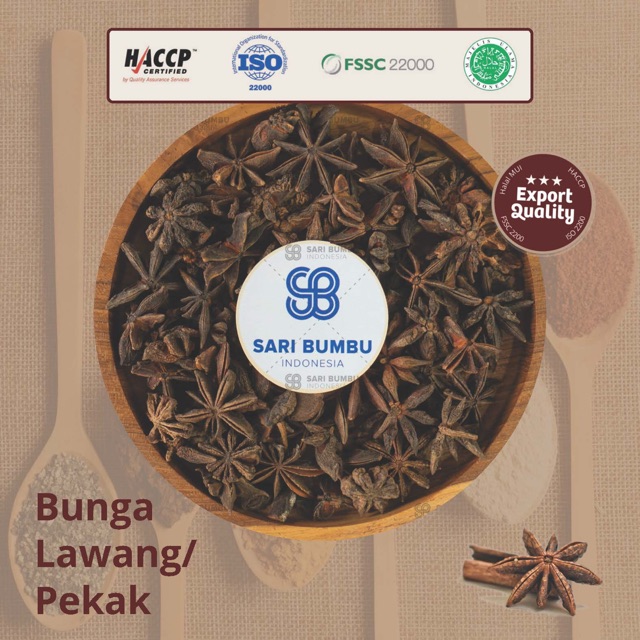 

Bunga Lawang 250 Gram / Pekak Utuh / Staranise Whole KUALITAS PREMIUM