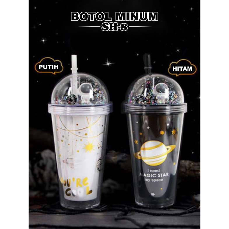 Botol Minum Tumbler Sedotan 420ml Seri Bintang Vakum Terisolasi