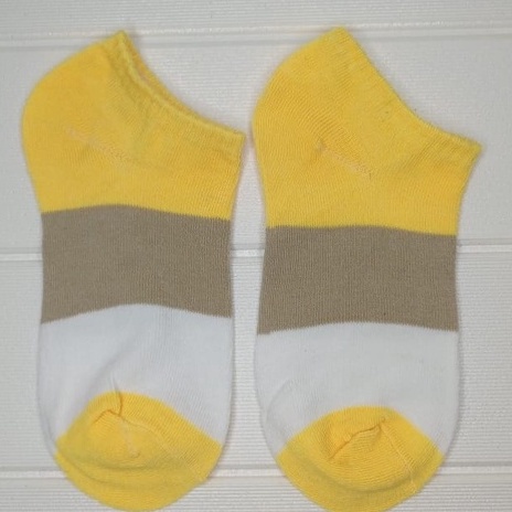 ✧YUKSHOPING✧ Kaos Kaki Fashion Wanita Pria Murah Kaus Motif Semata Kaoskaki Ankle Socks Pendek-3 WARNA KUNING