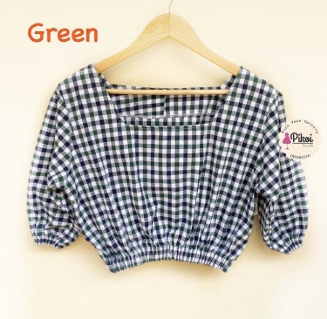 Blouse cewek lucu / blouse katun flanel wanita / blouse korean style / blouse kotak lucu / 2247