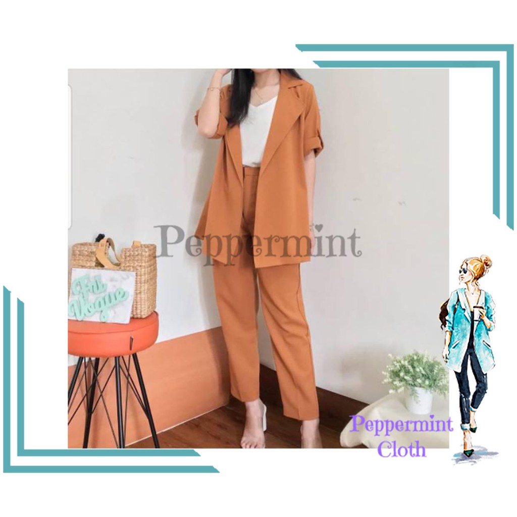 PEPPERMINT | SETELAN BLAZER LIA | PAKAIAN ATASAN WANITA | SETELAN REMAJA | FASHION STYLE MODERN