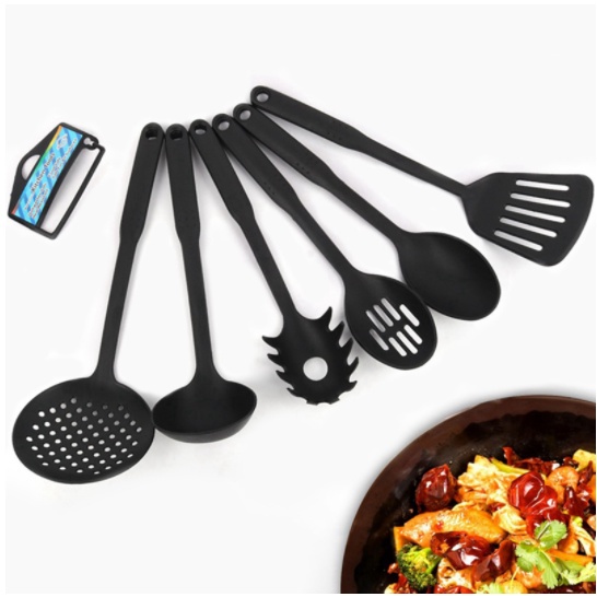 Spatula Set isi 6 - Sodet Sutil - Saringan Centong - Nylon Plastik 6 in 1