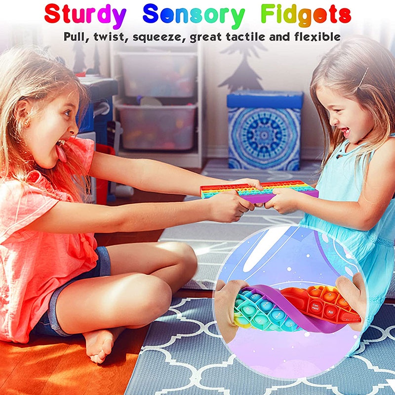 Pop Antistress Push Bubble Fidget Toys Squishy Silicone Sensory Keyboard Simple Dimple Toy For Children Early Education