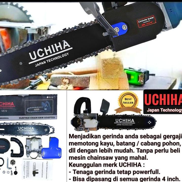★ UCHIHA Chainsaw Mini Portable 12 inch Senso Gergaji Potong Kayu Adaptor Gerinda 4" Japan Technolog