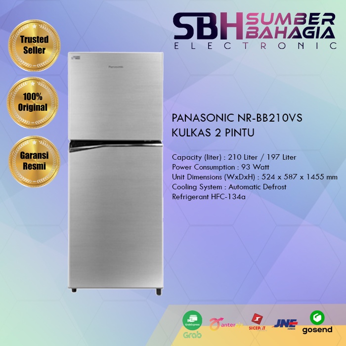 PANASONIC NR-BB210VS KULKAS 2 PINTU (NEW) ( KHUSUS BANDUNG)